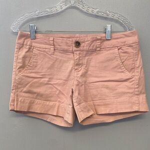 American Eagle Outfitters Stretch Size 4 Pink Blush Chino Bootie Midi Shorts